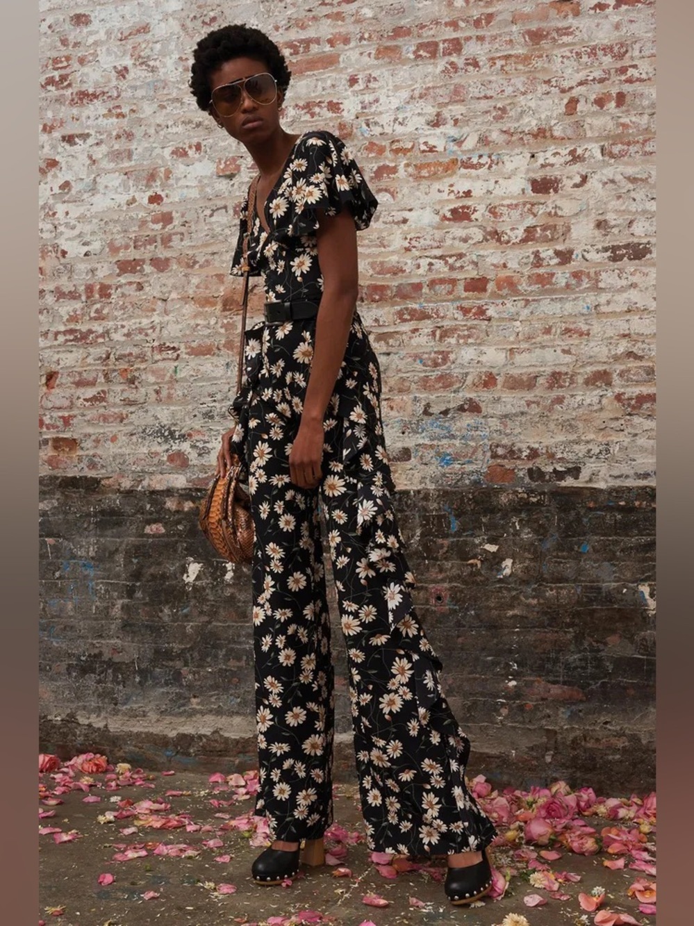 Michael Kors Collection Pre-Fall 2019 Daisy Silk Ruffle Jumpsuit US 6 $2350